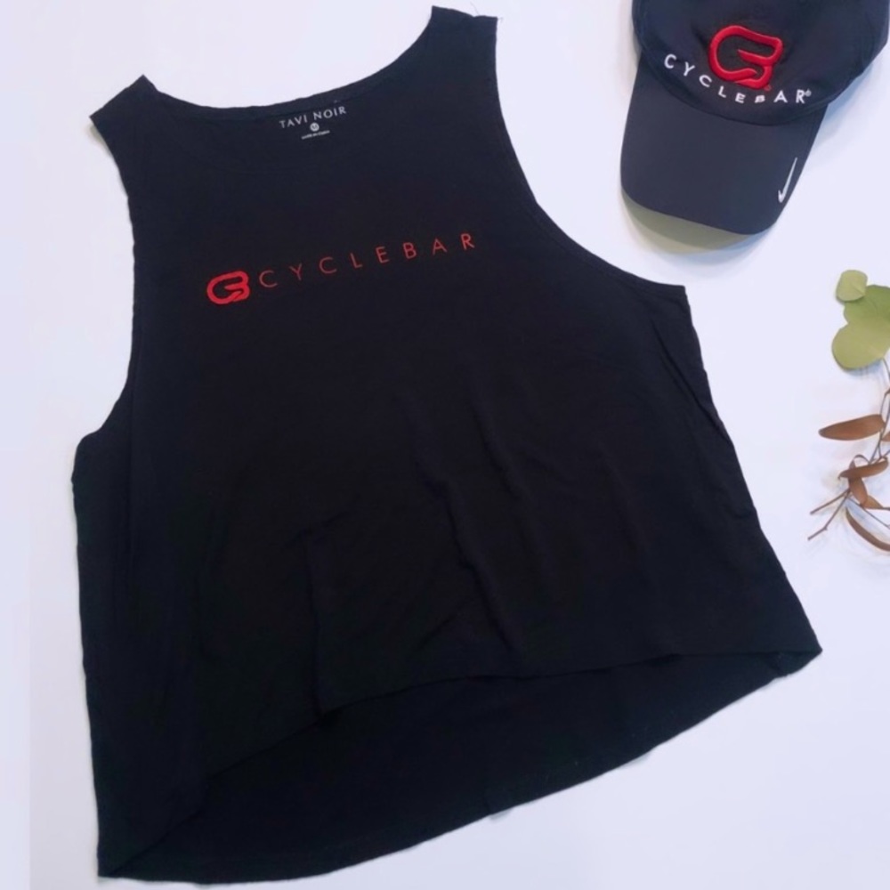 Cyclebar x Tavi Noir black sweat wicking tank top